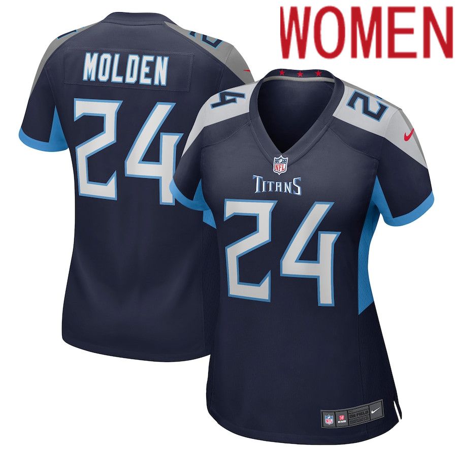 Women Tennessee Titans #24 Elijah Molden Nike Navy Game NFL Jersey